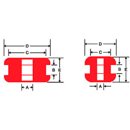 MID ATLANTIC RUBBER Rubber Grommet - 2 1/8" x 1/8" x 2 1/2" x 2 7/8" x 1/2", PK 50 OMAR-2804-50PK